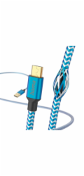 Hama 00201555 Reflexní nabíjecí kabel, USB-A - Micro-USB 1,5m Nylon modrý
