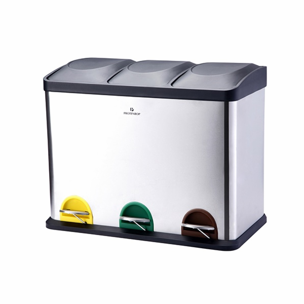 Koš odpadkový pedálový na tříděný odpad 45 L nerez PT-9338