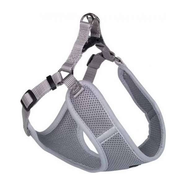 Nobby Postroj Mesh Reflect, šedý, velikost M, 48-56 cm