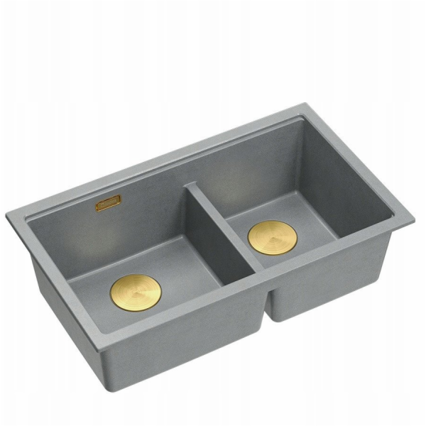 GraniteQ ČTVRÁK | LOGAN 120 | žulový kuchyňský dřez SILVE...