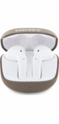 DKNY Bluetooth sluchátka DKTWST6AEHLW hnědá TWS BT se saténovým povrchem