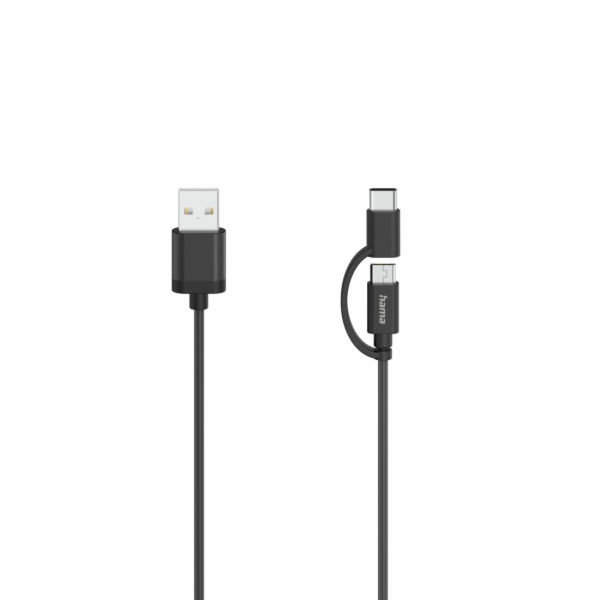 Hama 00200616 Micro-USB kabel, 2v1, vč. Adaptér na USB-C,...