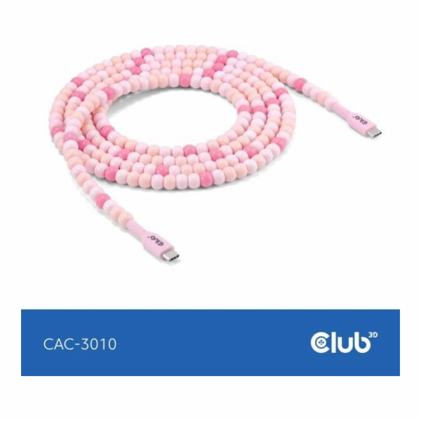 Club 3D Kabel USB-C - USB-C 2 m růžový (CAC-3010)