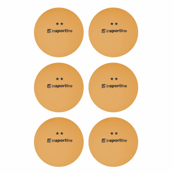 Pingpongové míčky inSPORTline Elisenda S2 6ks - oranžová