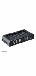 AKASA HUB USB Connect 7FC, 5x USB 2.0, 2 nabíjecí porty USB, externí, s napájecím adaptérem