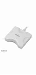 AKASA čtečka karet AK-CR-03WHV2 externí, USB 2.0, podpora čipových karet electronic ID a SMART, bílá