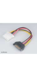 AKASA kabel  SATA redukce napájení na 4pin Molex, 15cm, 2ks v balení