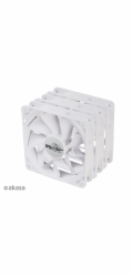 AKASA ventilátor Viper, White Fan 12cm, 120x120x25mm, HDB, 4 pin PWM, 3ks v balení, bílá
