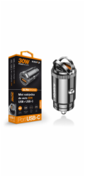 Aligator mini nabíječka do auta Power Delivery 30W, USB-C + USB-A