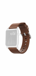 Řemínek Nomad NOMAD Moderní kožený hnědý 42mm / 44mm konektor Stříbrný