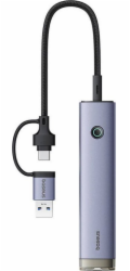 Rozbočovač 4v1 Baseus UltraJoy USB-A&USB-C na 3xUSB3.0+USB-C+RJ45 (šedý)
