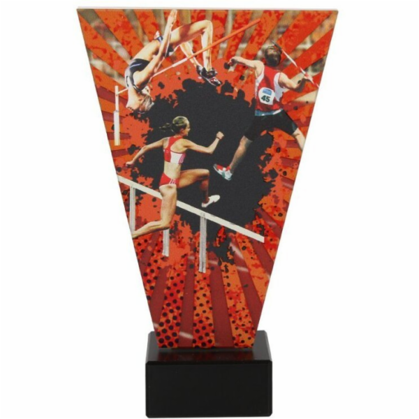 Victoria Sport Barevná skleněná trofej na mramorovém pods...