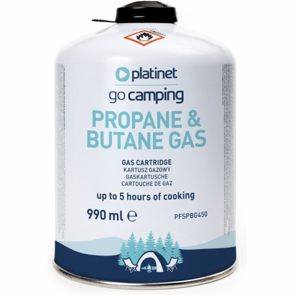 PLATINET BUTANE & PROPANE GAS CARTRIDGE CANISTER 450g 990...