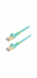 Startech 7.5m CAT6A Ethernet Cable, 10 Gigabit Shielded Snagless RJ45 100W PoE Patch Cord, CAT 6A 10GbE STP Network Cable w/Strain Relief, Aqua, UL Certified Wiring/TIA - Category 6A - 26AWG (6ASPAT75