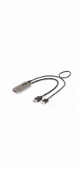 Startech HDMI to DisplayPort Adapter, 8K 60Hz, Active Video Converter - Kabel adaptéru - HDMI s piny (male) do DisplayPort se zdířkami (female) - 30 cm - šedá space gray - aktivní, podpora 8K60Hz, Jed