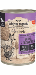WIEJSKA ZAGRODA Forest Flavours Roe deer with a quail - vlhké krmivo pro psy - 400g