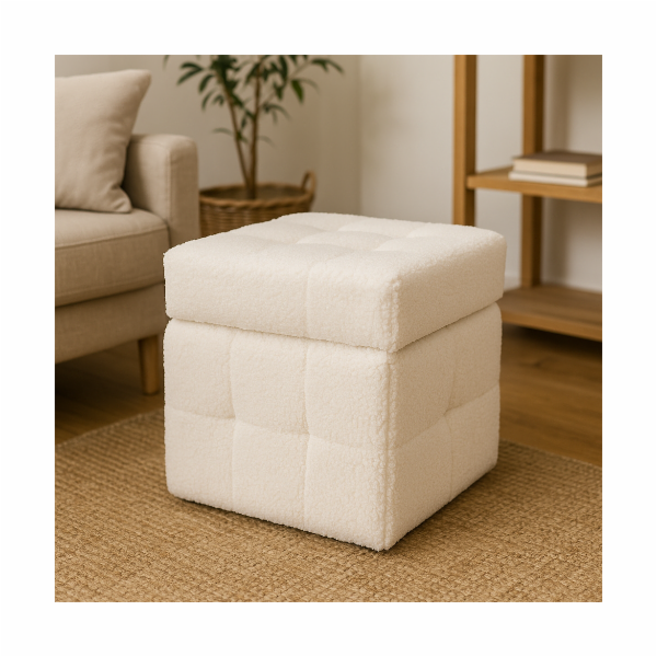 Taburet s úložným prostorem 38x38x37 cm bílá KO-NB1510850...