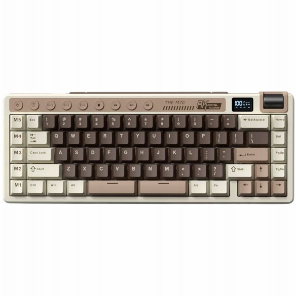 Royal Kludge Herní klávesnice RK M70 Mocha Gray s béžovým...