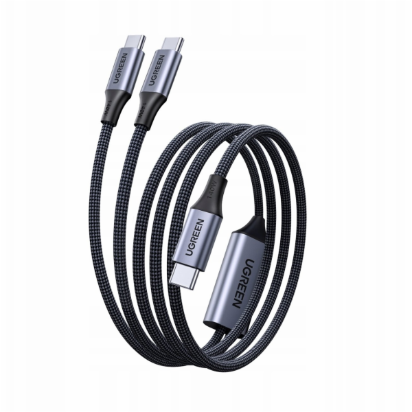 Ugreen USB kabel 2v1 USB-C kabel - 2xUSB-C PD 140W 2m - č...