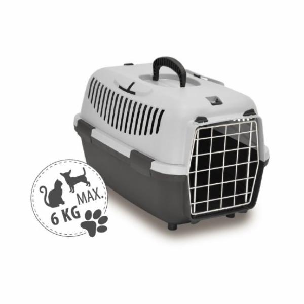 DoggyDolly Přepravka PETMAX NOMADE 1 METAL šedá 48x32x32