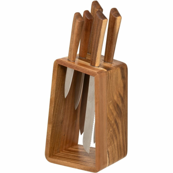 NoName Sada nožů HARMONY, dřevěný stojan + 5 nožů, 6 kusů