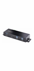 Startech 7-Port Industrial USB Hub 10Gbps Hub, Metal, Mountable, TAA - Rozbocovac - prumyslový - 7 x USB 3.2 Gen 2 - desktop, Lze montovat do rozvadece, lze montovat na konzolu DIN - kompatibilní s TA
