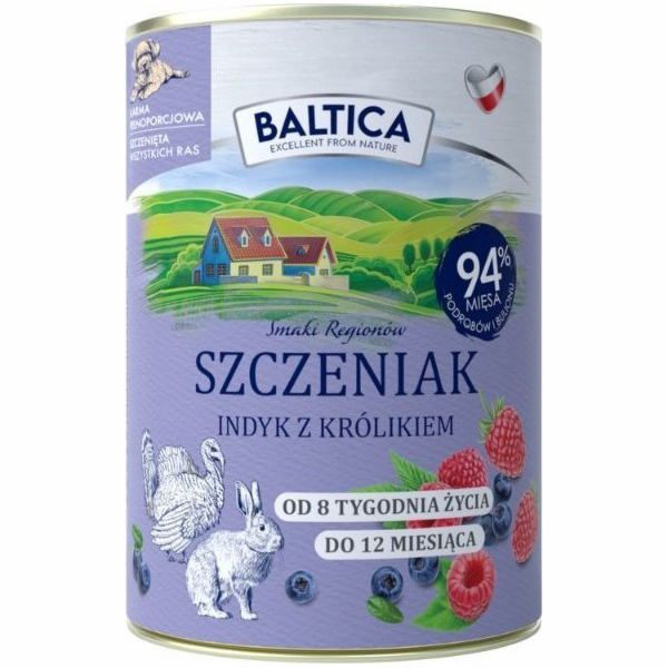 BALTICA Smaki regionów Puppy Turkey with rabbit - vlhké k...