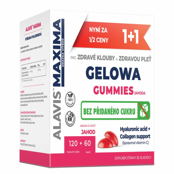 ALAVIS MAXIMA Gelowa Gummies jahoda 120 tablet + 60 kapslí
