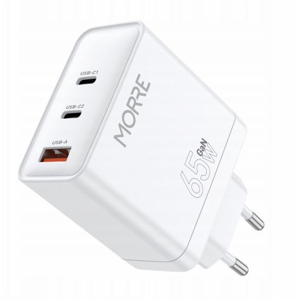 Tiross Nabíječka MORRE USB/USB-C 65W bílá