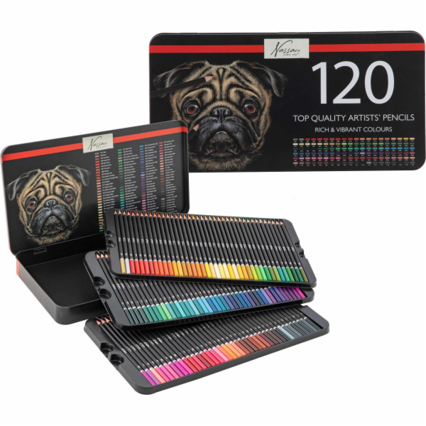 Craft Sensations Sada tužek , 120 kusů, v kovové krabičce