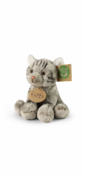 Rappa Plyšová kočka sedící šedá 14 cm ECO-FRIENDLY