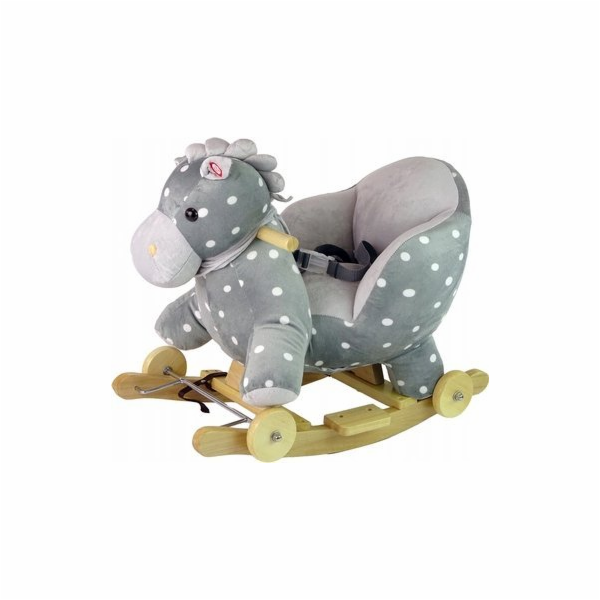 LeanToys Houpací kůň 2 v 1 s modrými puntíky