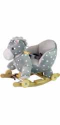 LeanToys Houpací kůň 2 v 1 s modrými puntíky