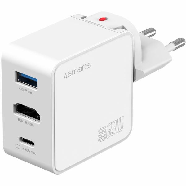 4smarts Nabíječka GaN Flex HDMI 65W bílá