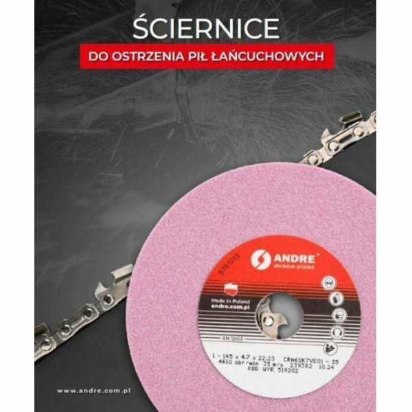 Andre BROUSICÍ KOTOUČ NA ŘETĚZY 145 x 4,7 x 22,2 mm CRA60...