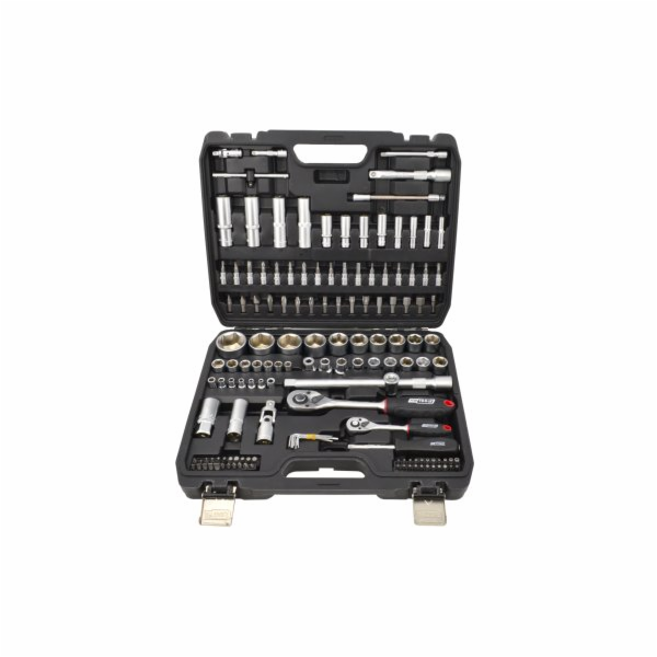 AWTools Sada nářadí 144dílná sada klíčů 1/2 / 1/4 BLACK LINE