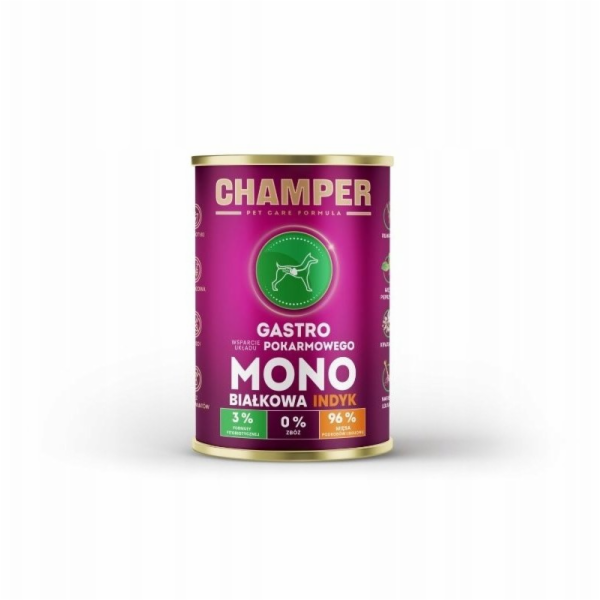 CHAMPER Gastro Monoprotein Turkey - vlhké krmivo pro psy ...