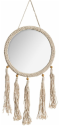 ATMOSPHERA Kulaté nástěnné zrcadlo Ete s třásněmi