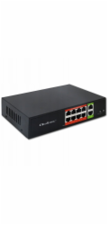 Qoltec SWITCH RYCHLÝ ethernetový síťový přepínač PoE | 8x RJ45 | 2x RJ45 uplink | 120 W | 10/100 Mb/s