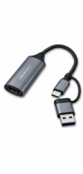 Qoltec Adaptér USB-C/USB-A | HDMI | 4K 30Hz | hliník