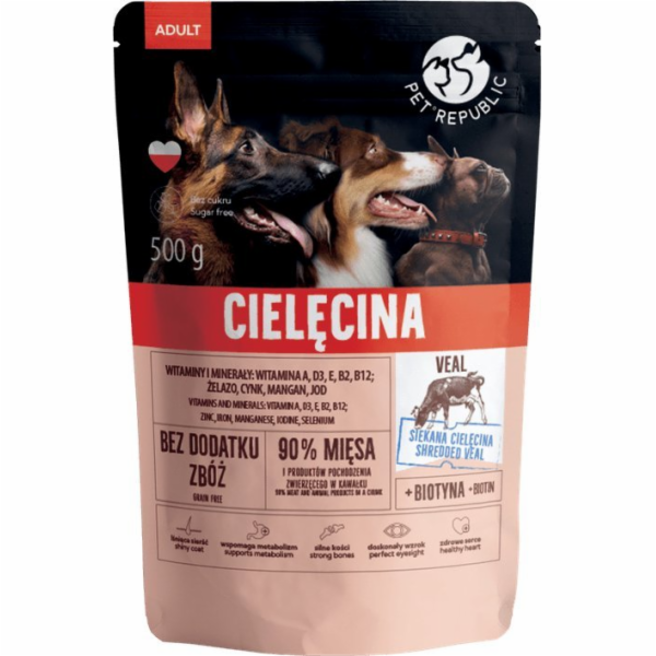 PET REPUBLIC Adult Veal - mokré krmivo pro psy - 500g