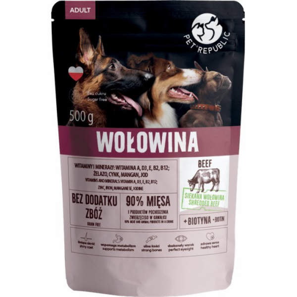 PET REPUBLIC Adult Beef - mokré krmivo pro psy - 500g