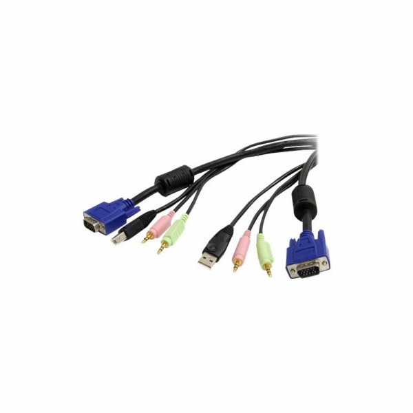 StarTech 10 ft 4-in-1 USB VGA KVM Cable with Audio and Mi...