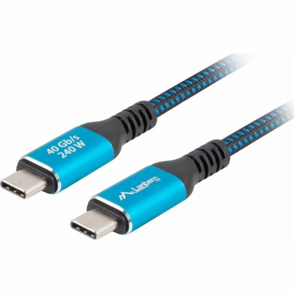 Lanberg Kabel USB-C M/M USB4 1M 240W 8K 60HZ černo-modrý