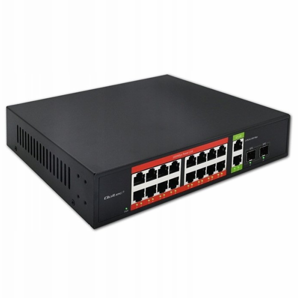 Qoltec SWITCH Gigabitový ethernetový síťový přepínač PoE ...