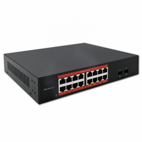 Qoltec SWITCH Gigabitový ethernetový síťový přepínač PoE ...