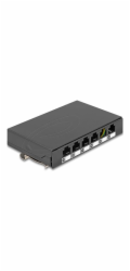 Delock - Patch panel (záslepný) - for keystone RJ-modules - montáž na kolejnici DIN, povrchová montáž, montáž na stenu - cerná - 6 portu