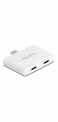 Delock - USB adaptér - USB-C (M) do USB-C (F) - DisplayPort 1.4 - rychlost prenosu dat až 10 Gbps, USB Power Delivery 3.0 (92W), podpora 4K60 Hz (3840 x 2160) - bílá