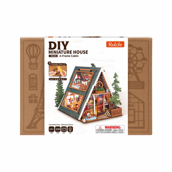 RoboTime 3D dřevěná skládačka Miniatura domečku Útulná le...