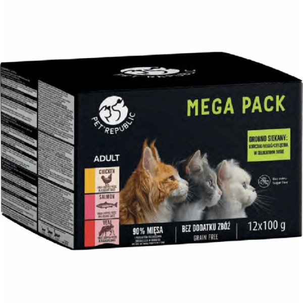PETREPUBLIC Mega Pack Chicken, salmon, veal - mokré krmiv...